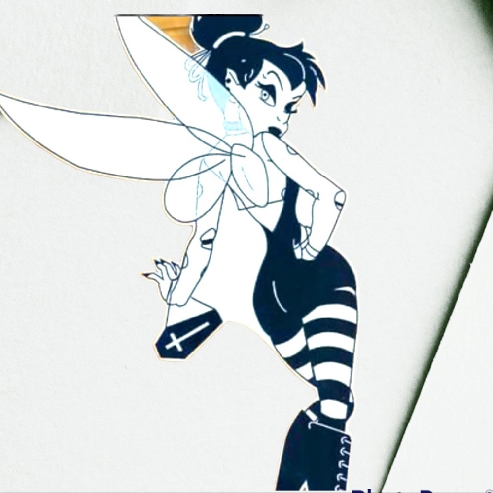 Goth Tinkerbell Vinyl Sticker/Decal - Picture 2 of 3